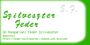 szilveszter feder business card